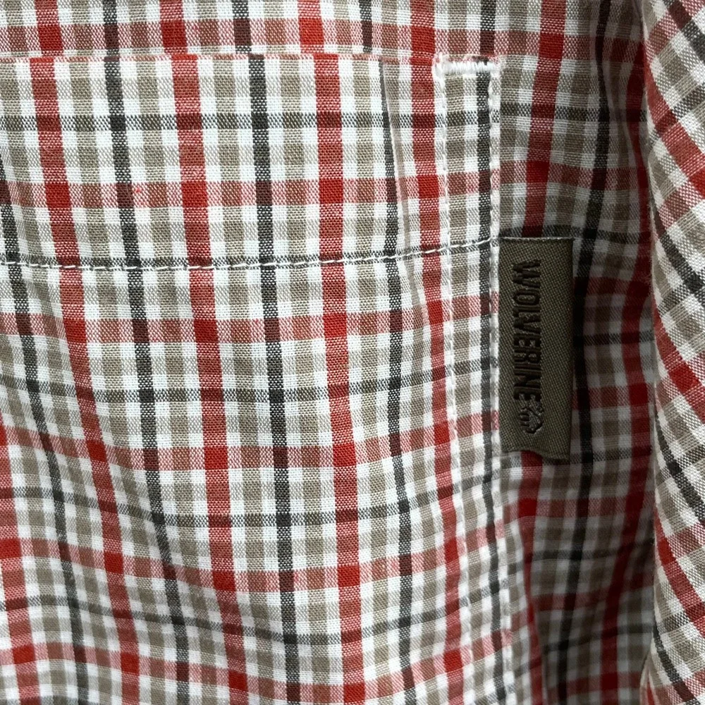 Wolverine‎ Shirt Mens Large Red Plaid Workwear Casual Western Academia Camping